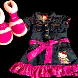 Miss Kitty lavender and denim dress